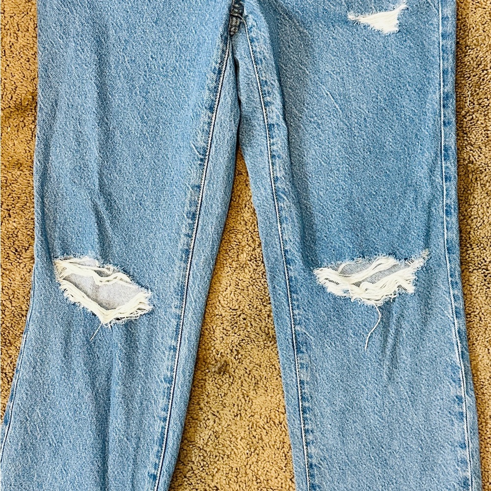 PacSun Denim Blue Ripped Wide Leg Jeans